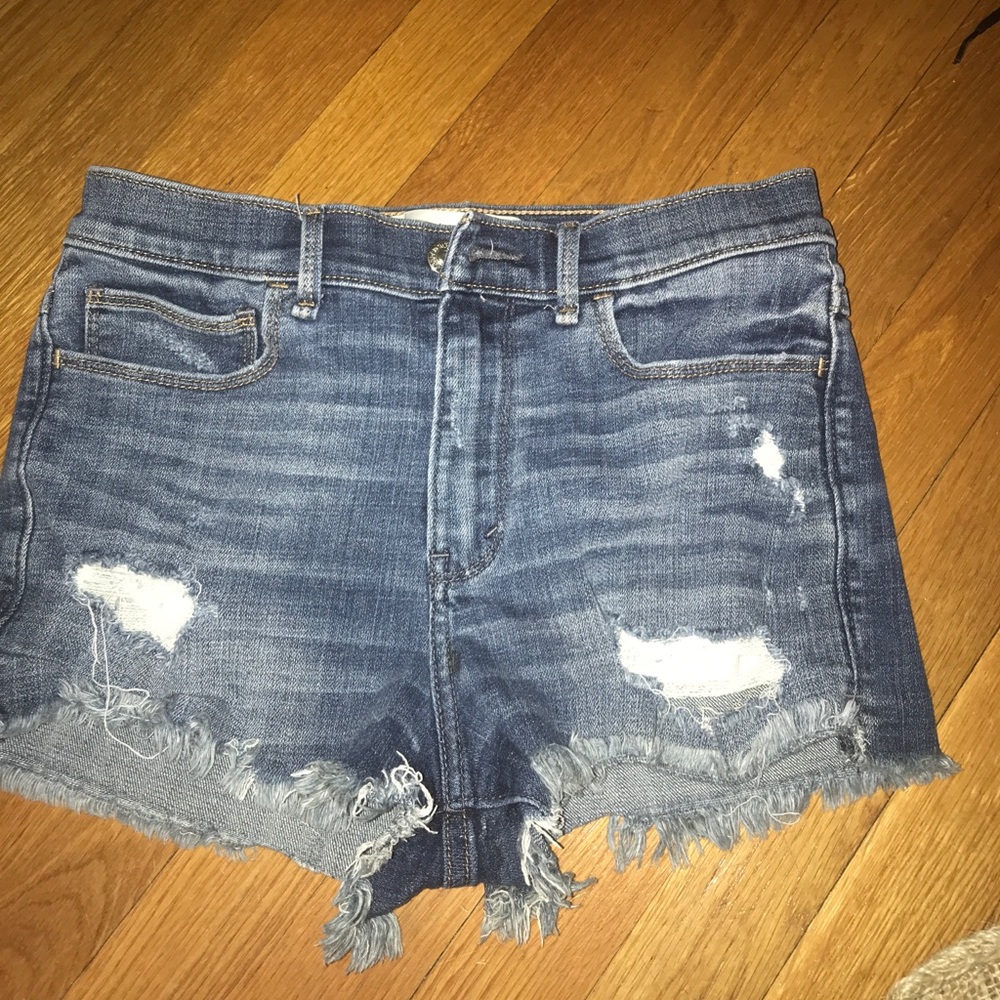 Abercrombie High Rise jean shorts